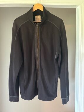 Tommy Bahama Black Full-Zip Sweater Jacket